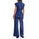 thumbnail image 3 of INSPIRAR CHIC Conjuntos de Verano de 2 Piezas para Mujeres, con Mangas Cortas, Casual de Trabajo, Pantalones de Pierna Ancha, XL Azul Marino, 3 of 6