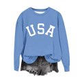 thumbnail image 7 of Fancifize Girl's Cute USA Print Sweatshirt Long Sleeve Crew Neck Pullover Tops T-Shirt Little/Big Girls Casual Drop Shoulder Shirt 1-12 Years, 7 of 7