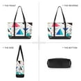 thumbnail image 6 of FORMRS Canvas Laptop Tote Bag for Women with 15.6" Computer Compartments Shoulder Handbag, Green Retro Triangles, 6 of 7