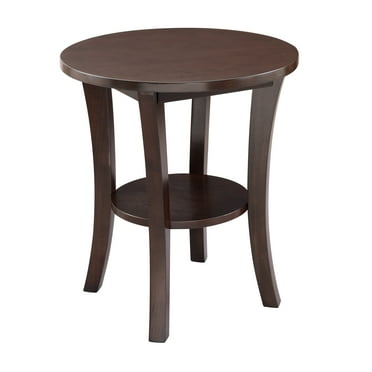 Leick Home 10302 Boa Round Side Table with Shelf, Chocolate Cherry