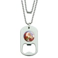 thumbnail image 1 of Christmas Holiday Santa Presents Candy Canes Military Dog Tag Bottle Opener Pendant, 1 of 4