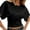 Black, variant on Ediodpoh Solid Color Basic Round Neck Short Sleeve Loose Waist Irregular Design Pullover T Shirt for Women Summer Tops for Women Black M