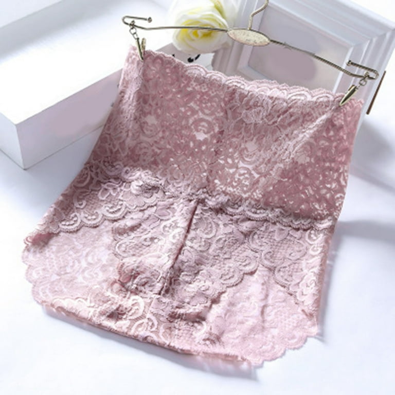  JishinGal Women's French Ice Silk Lace Belly Panties