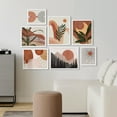 thumbnail image 3 of PixonSign Framed Canvas Print Wall Art Set - Vintage Mid-Century Forest Plants Poster Art - Geometric Print Gallery Set of 7 Abstract Illustrations Digital Art Wall Décor for Home - White, 3 of 5