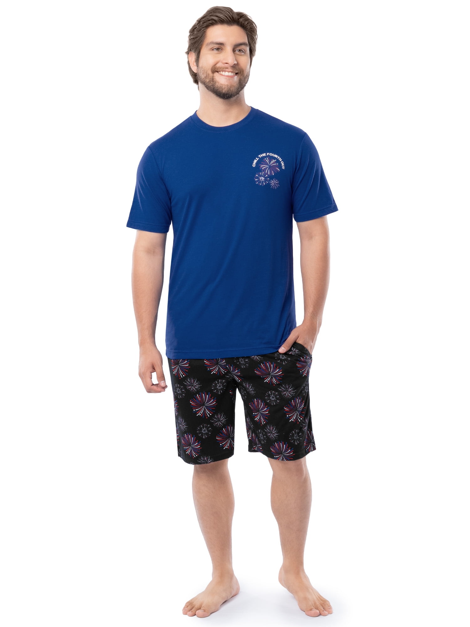 Fruit of the Loom Men's Father's Day Americana Graphic Sleep T-shirt and Pajama Short Set, Sizes S-XL