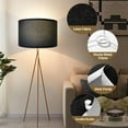 thumbnail image 3 of Drum Lampshades, Kvago Linen Lamp Shade, E27 Light Cover Replacement for Chandeliers Table Floor Lamp Kitchen Light Fixtures (Black, 11.81''Top x 11.81'' Bottom x 7.87'' High), 3 of 9