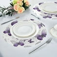 thumbnail image 4 of 15.4" Round Placemat Set of 1 Polyester Fabric Place Mats Non-Slip Dining Kitchen Table Mats for Kitchen Party Decor Lavender-colored Butterfly Pattern, 4 of 5