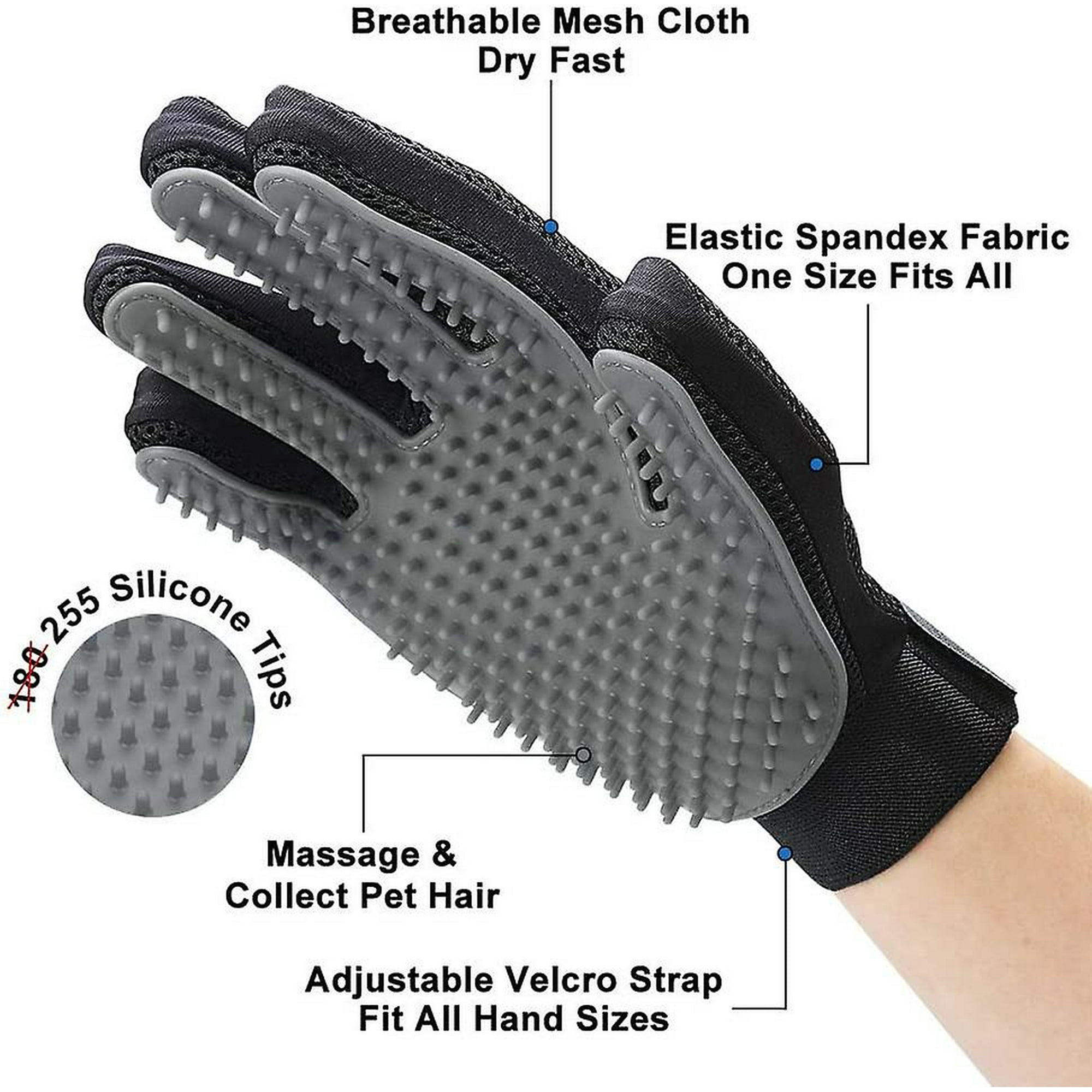 Pet Grooming Glove Gentle Deshedding Brush Glove efficient Pet Hair Remover Mitt Walmart