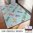 thumbnail image 3 of LightBlue Cartoon Dinosaurs Geometric Pattern Door Rugs,Washable Non Slip Door Mats Indoor,Decorative Door Mats,Entry Mat Indoor for Entrance,Bedroom,Kitchen,Bathroom,20"x32", 3 of 6