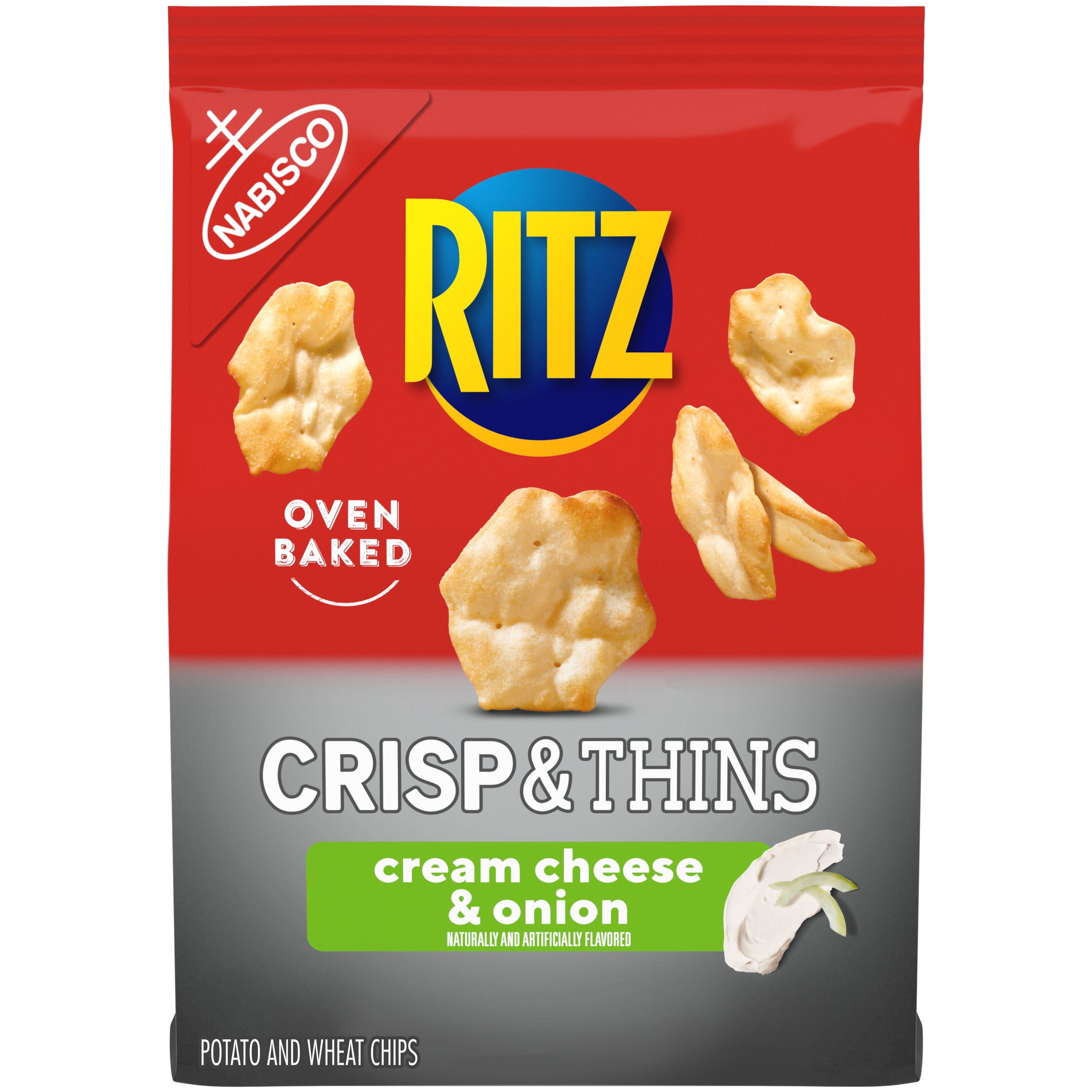 RITZ Crisp and Thins Cream Cheese and Onion Chips, 7.1 oz