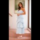 thumbnail image 5 of Vestido de Verano Sin Tirantes para Mujer, con Volantes, , Liso, Espalda Descubierta, Fruncido, Elegante, Fluido, para Playa. Azul S, 5 of 10