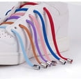 thumbnail image 5 of Domzle No Tie Flat Shoe Laces for Sneakers Metal Lock Shoelaces Without Ties Elastic Widened Flat No Tie Shoelace For Shoes Light Brown, 5 of 8