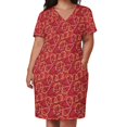 thumbnail image 3 of Chiefs patrón de punta de flecha en rojo vestido suelto con bolsillo vestido de mujer elegante vestido de fiesta de verano para mujer 2025, 3 of 7