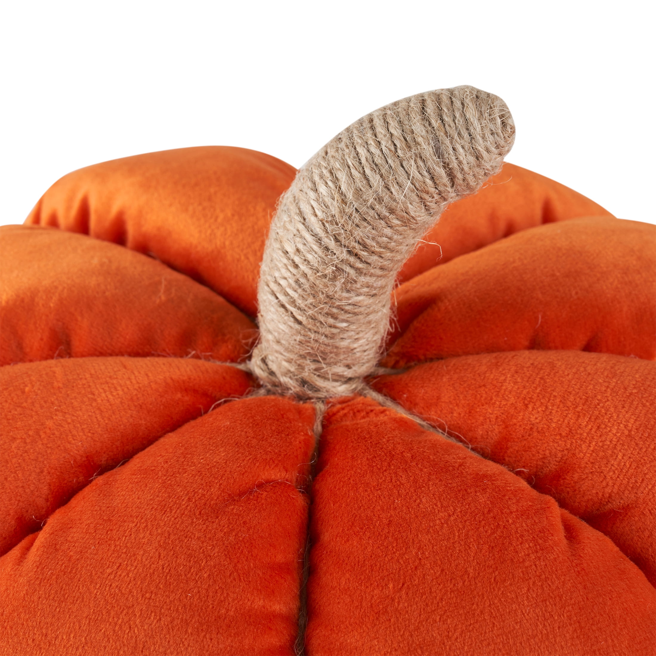Way to Celebrate 6" x 9" Rust Velvet Pumpkin Shaped Decorative Pillow