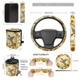 thumbnail image 3 of Jeiento Sunflower Hummingbird 15 Pcs Car Seat Cover Set+Collapsible Garbage Bin+Steering Wheel Cover+Rearview Mirror Cover+Air Vent Storage Holder+Keychain+Coasters for Truck Sedan SUV, 3 of 7