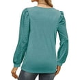 thumbnail image 4 of STARVNC Women Swiss Dot Square Neck Puff Long Sleeve Top, 4 of 5