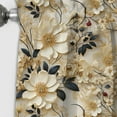 thumbnail image 3 of Designart "Lacy Botanical Cream I" Floral Blackout White, Blue Curtain 1 Panel, 3 of 4