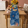 thumbnail image 2 of Navy Blue Coastal Table Runner 108 Inches, Starfish Coral Nautical Summer Beach Ocean Bed Runner Dresser Scarves Tabletop for Indoor Outdoor Parties/Ceremony/Banquet, 13"x 108", 2 of 9