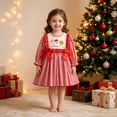 thumbnail image 4 of OJSFQUFP Baby Girls Christmas Comfortable and Breathable Long Sleeved Dress Cute Cartoon Print Dress, 4 of 5