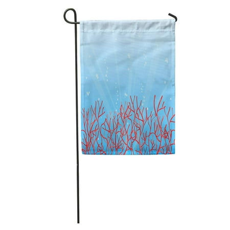 Colorful Sea Bubbles (LADDKE Colorful Reef Red Coral and Bubbles in Blue Ocean Sea Garden Flag Decorative Flag House Banner 28x40)