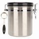 thumbnail image 1 of Airtight Stainless Steel Coffee Canister, Kitchen Food Storage with Release Valve and Spoon, 1.2 L, 1 of 5