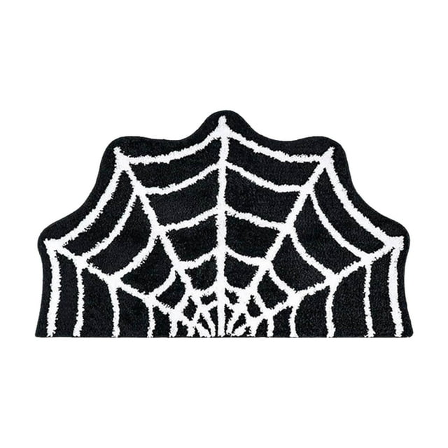 Cushion Seat Pad for Indoor Use - Gothic Halloween Bath Floor Mat Machine Washable and Non Half Round Shower Rug Kitchen Bedroom Living Room