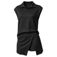 thumbnail image 6 of OJSFQUFP Women Soild Color 2 Pc Skirt Sets Summer Sleeveless Half Zip Sweatshirt Sport Outfits Casual Sweatsuits, 6 of 6