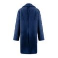 thumbnail image 6 of Xyxonk Women 2025 Winter Faux Fur Coats Fuzzy Fleece Open Front Outerwear Lapel Jackets Winter Trendy Long Sleeve Outwear,Navy 2XL, 6 of 6