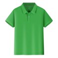 thumbnail image 3 of Abcomgle Boys School Uniform Shirts Size 10-12 Short Sleeve Pique Polo Shirt Button Down Solid Color School Uniform Shirts Moisture Wicking Collared Dress Back to School Clothes, 3 of 7
