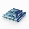 thumbnail image 3 of Beautiful by Drew Barrymore 4-Piece Wallpaper Bath Towel Set, Soft 100% Cotton, Smokey Blue, 3 of 5