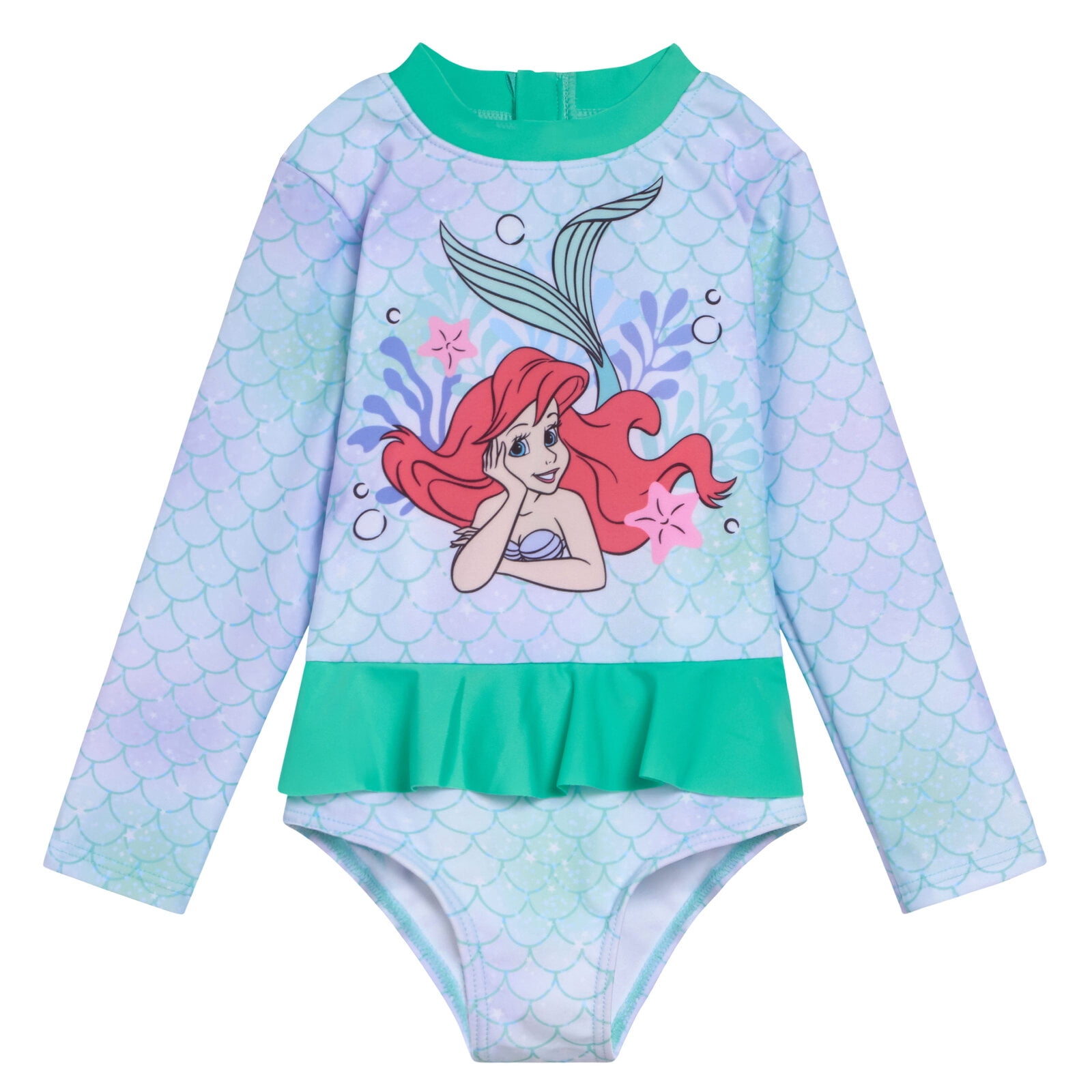 Disney Princess Little Mermaid Ariel UPF 50+ One Piece Bathing Suit Toddler to Kid