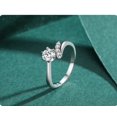 thumbnail image 4 of Korean Style Silver Plated Ring With Artificial Gemstone Inlay And Diamond Accent Jewelry For Women Daily Wear, 4 of 5