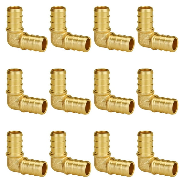 Accesorios de codo de 90 grados Sin plomo Latón engarzado para tubería PEX en trabajos de plomería (paquete de 12)