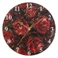 thumbnail image 5 of Red Roses Black 10 inch Wall Clocks Non Ticking Easy to Read Battery Decorative for Home Bathroom Kitchen Bedroom Living Room, 5 of 8