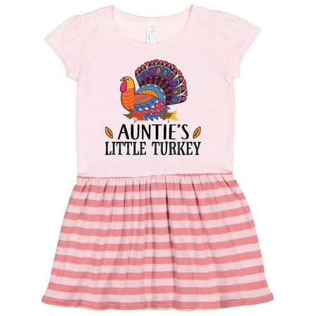 

Inktastic Auntie Little Turkey Thanksgiving Gift Toddler Girl Dress