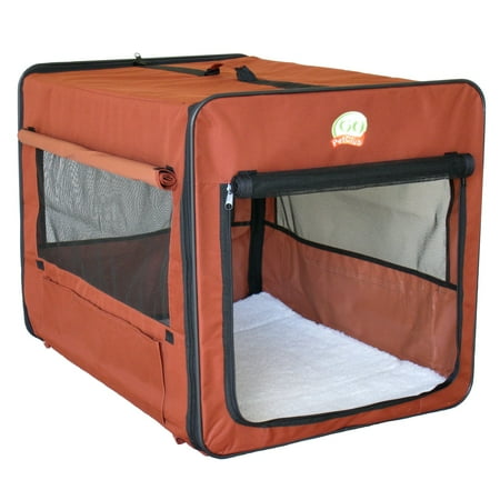 Deluxe Soft Pet Crate - Go Pet Club Soft Pet Crate - Brown