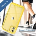 thumbnail image 6 of CellEver Clear Full Body Case for iPhone 11, Heavy Duty Protection with Anti-Slip TPU Bumper and [2 Tempered 9H Glass Screen Protectors] Shockproof Transparent Phone Cover 6.1 Inch (Yellow), 6 of 7