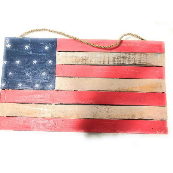 Wooden U.S.A Flag on Planks 14" - Texas Americana Decor | #dpt532735