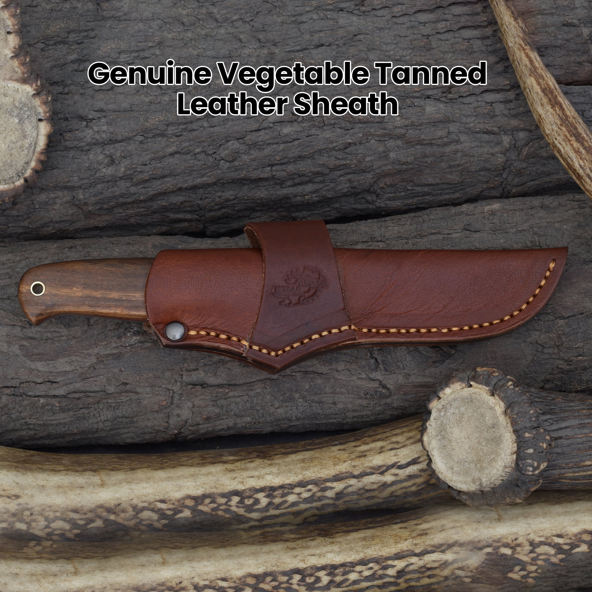 Knives Ranch 3092 440C Steel Bushcraft Knife with Rosewood Handle – Fixed Blade Outdoor Knife for Camping, Survival, Hunting & Utility Use