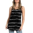 thumbnail image 3 of Gibobby Verano para mujer sin mangas con cuello redondo con estampado floral Camis Tank Tops Loose Flowy Cute Túnica plisada Chaleco(Negro,M), 3 of 5