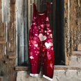 thumbnail image 2 of QATAINLAV Mothers Day Gifts Plus Size One Piece Pants for Women with Pockets Valentine's Day Cotton Linen Wide Leg Jumpsuits Casual Adjustable Strap Romper Overalls Multicolor L, 2 of 6