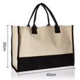 thumbnail image 4 of Personalized Initial Canvas Beach Bag, Monogrammed Gift Tote Bag for Women, 4 of 5