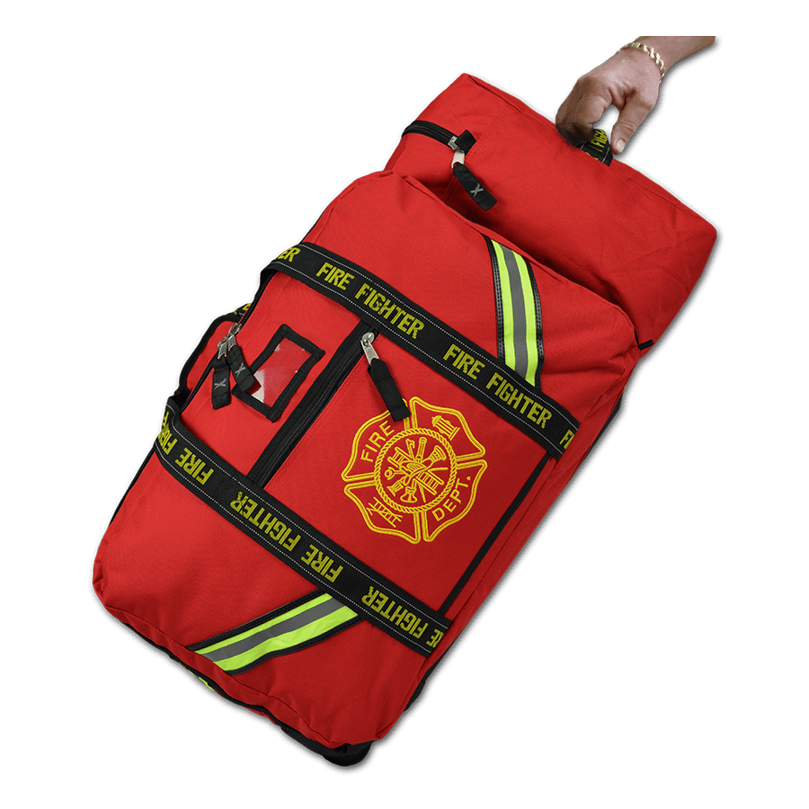 PERSONALIZED Firefighter Fireman XL Step-In Turnout Fire Gear Bag  RED OR BLACK 