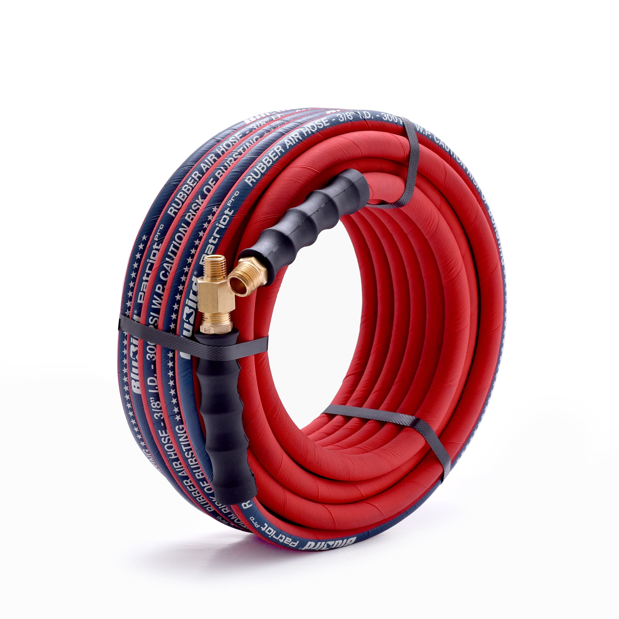 BluBird Patriot Pro Rubber Air Hose - 3/8"x 25' with 1/4" MNPT