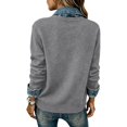 thumbnail image 3 of WHEANG Cardigan Sweaters for Women Collar Knit Cardigan Button Down Casual Open Front Sweater Long Sleeve Lightweight Womens Tops Gray M, 3 of 5