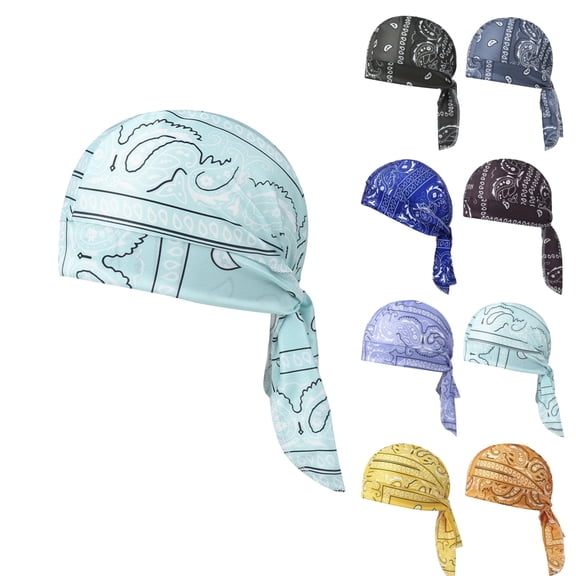 LTTVQM Paisley Cooling Headscarf Cap Breathable Comfort Durag Lightweight Stretch Motorcycle Bandana Outdoor Cycling Running Hiking Mint Green