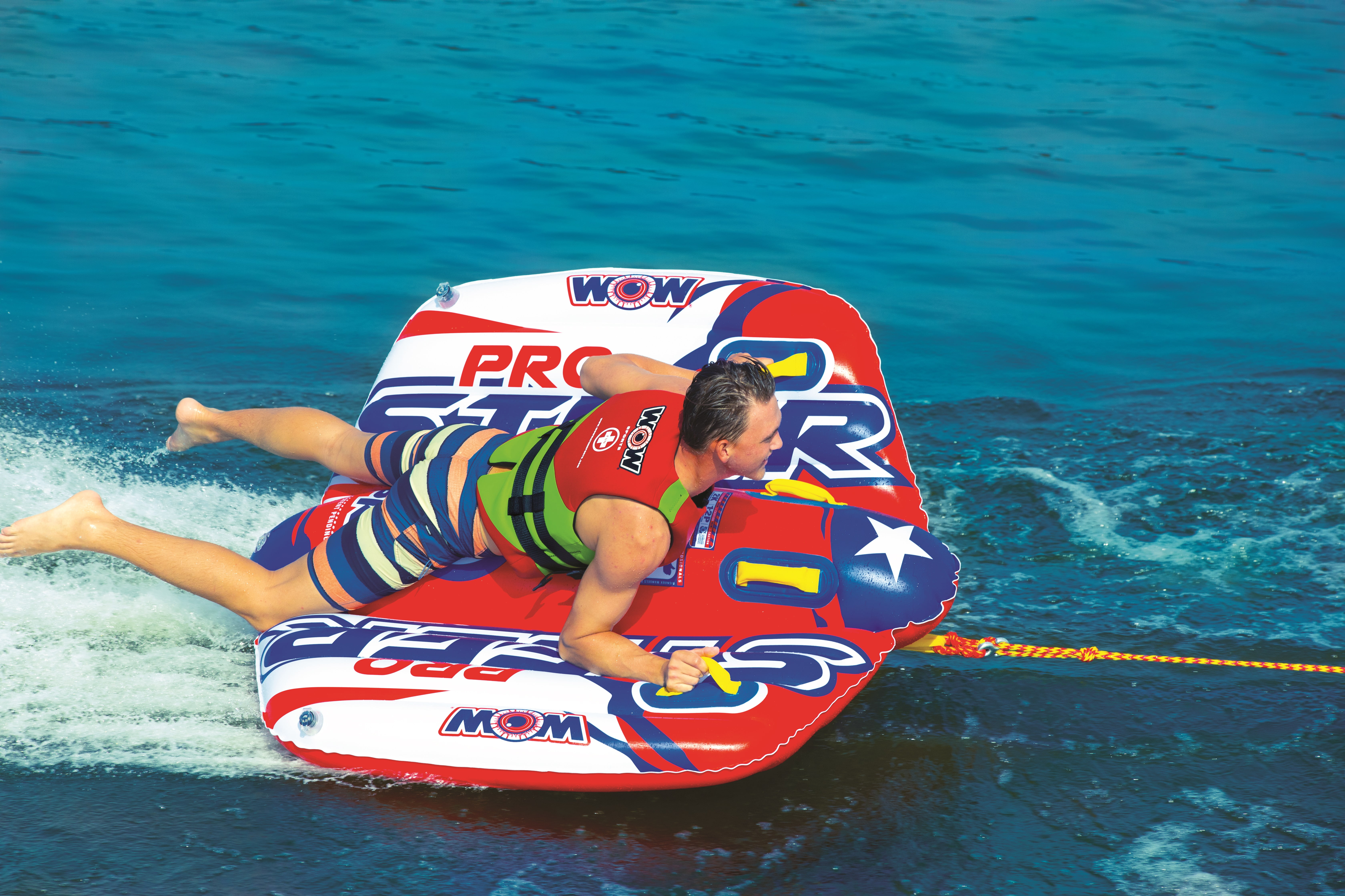 WOW Sports Pro Steer 1-Person Waterski Towable Tube for Boating