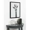 thumbnail image 5 of Kate and Laurel Sylvie Giraffe Animal Print Black and White Portrait Framed Canvas Wall Art by Simon Te Tai, 18x24 Black, 5 of 5