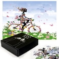 thumbnail image 2 of Ambesonne Outdoor Jigsaw Puzzle Durable Cardboard, Vintage Romantic Bike, 1000 pcs, Multicolor, 2 of 5