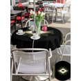thumbnail image 5 of Outdoor Tablecloth with Umbrella Hole for Patio/Picnic/Party/Camping, Dark Green Boho Waterproof Table Cloth Round Cover Washable, Farmhouse Ethnic Tribe Striped (Dia 54"), 5 of 9